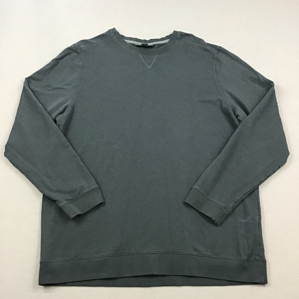 Free Fly Sweatshirt Men Extra Large Green Bamboo Fleece Pullover Crewneck XL